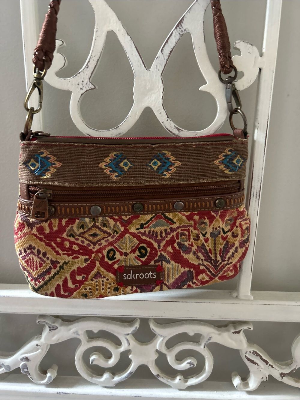 Sakroots Artist Circle Campus Mini Boho Tapestry Crossbody Bag Canvas